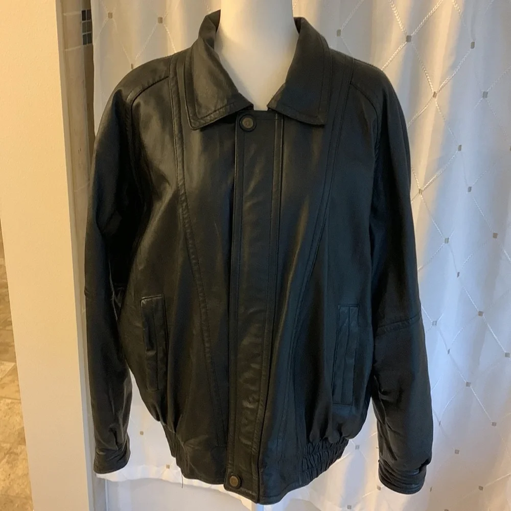 Men’s leather bomber jacket - Picture 2 of 5